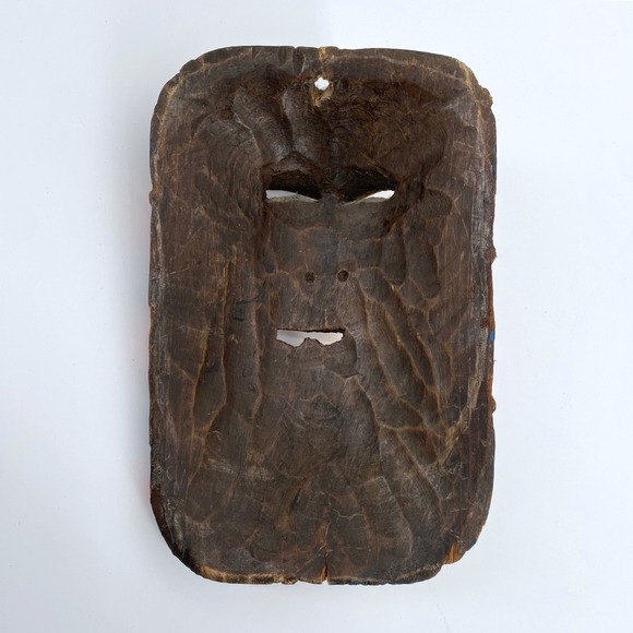 VTG Mexican Folk Art Celestial Sun and Moon Hand Carved Wooden Face Mask  oddity - Picture 8 of 13